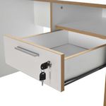 Casa si Gradina - Mobilier - Mese si birouri - Birouri - Birou de studiu, Hanah Home, panou de particule melaminat, alb stejar, 120x60x75 cm - Infinity.ro