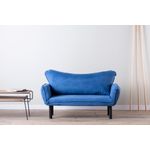 Casa si Gradina - Mobilier - Canapele si coltare - Canapele - Canapea extensibila, Hanah Home, poliester cu bumbac, albastru, 150x75x70 cm - Infinity.ro