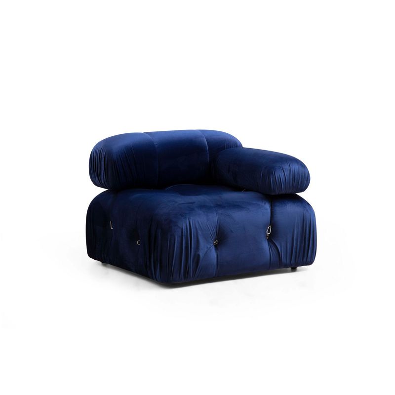 Casa si Gradina - Mobilier - Canapele si coltare - Coltare - Coltar, Hanah Home, catifea, albastru, 288x190x95 cm - Infinity.ro