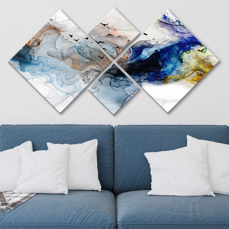 Casa si Gradina - Decoratiuni - Tablouri - Tablou decorativ, Wallxpert, mdf, multicolor, 60x115 cm, set 4 piese, 989EVS1253 - Infinity.ro