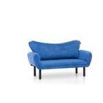Casa si Gradina - Mobilier - Canapele si coltare - Canapele - Canapea extensibila, Hanah Home, poliester cu bumbac, albastru, 150x75x70 cm - Infinity.ro