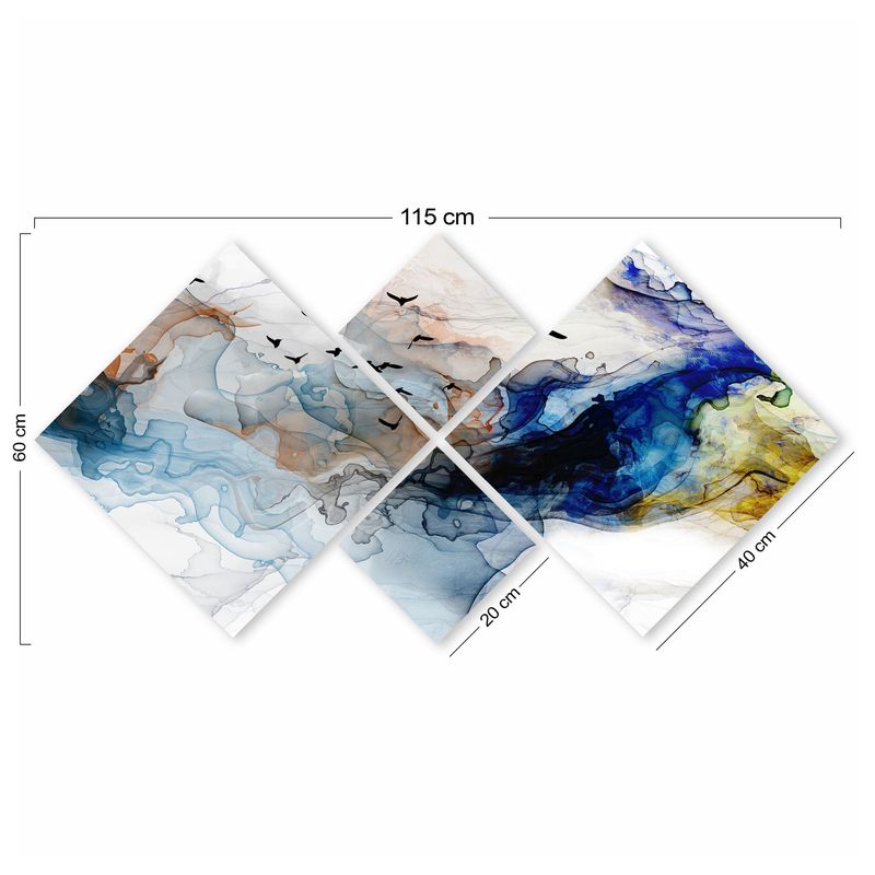 Casa si Gradina - Decoratiuni - Tablouri - Tablou decorativ, Wallxpert, mdf, multicolor, 60x115 cm, set 4 piese, 989EVS1253 - Infinity.ro