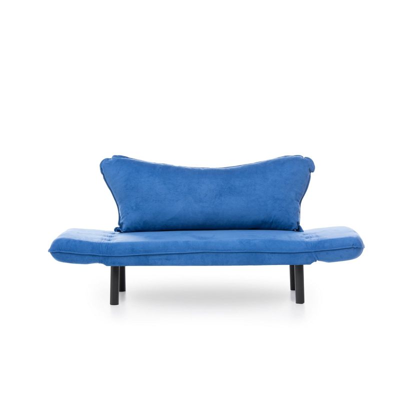 Casa si Gradina - Mobilier - Canapele si coltare - Canapele - Canapea extensibila, Hanah Home, poliester cu bumbac, albastru, 150x75x70 cm - Infinity.ro