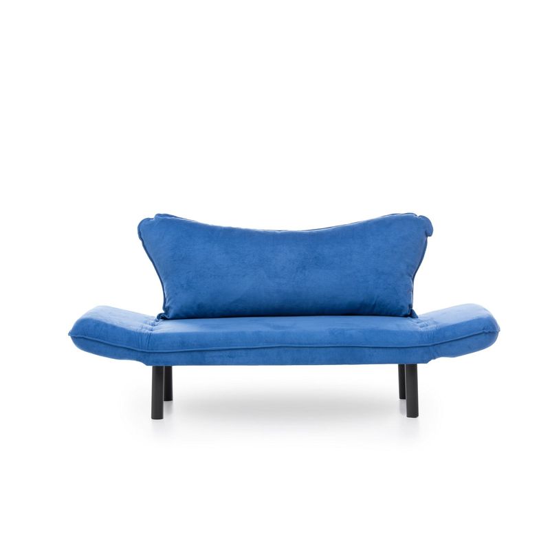 Casa si Gradina - Mobilier - Canapele si coltare - Canapele - Canapea extensibila, Hanah Home, poliester cu bumbac, albastru, 150x75x70 cm - Infinity.ro