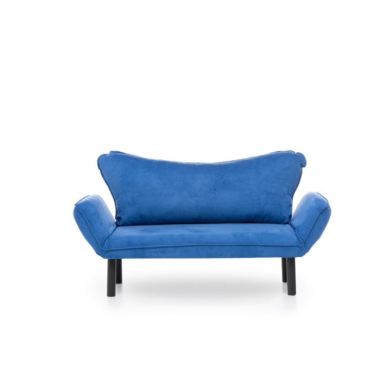 Casa si Gradina - Mobilier - Canapele si coltare - Canapele - Canapea extensibila, Hanah Home, poliester cu bumbac, albastru, 150x75x70 cm - Infinity.ro