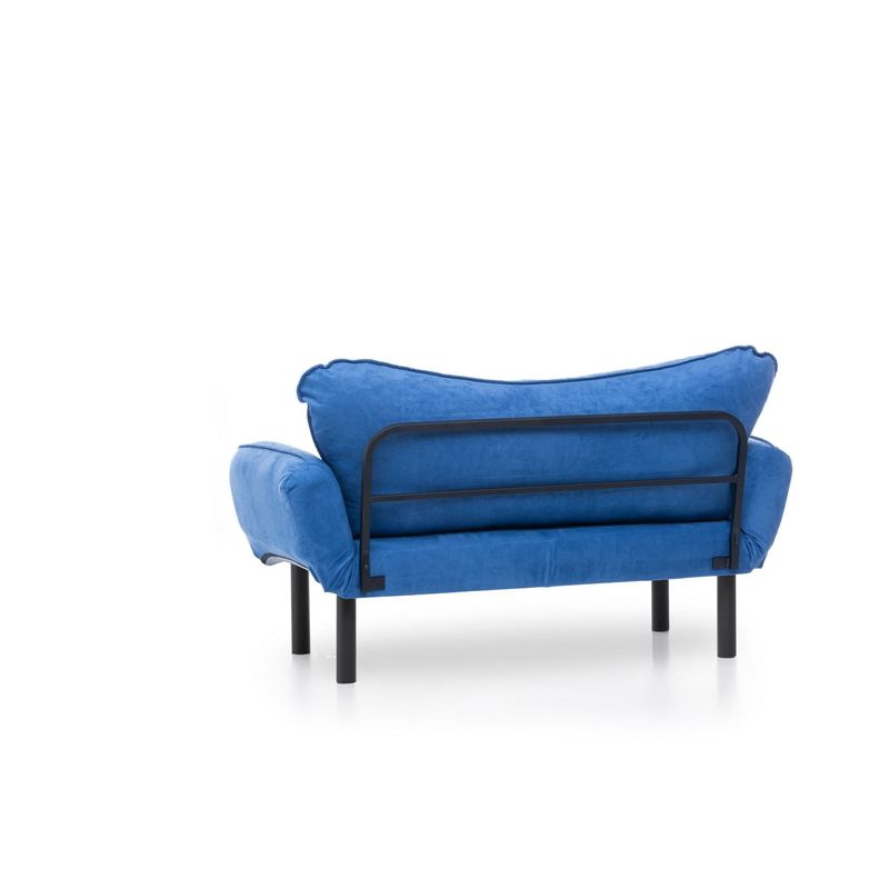Casa si Gradina - Mobilier - Canapele si coltare - Canapele - Canapea extensibila, Hanah Home, poliester cu bumbac, albastru, 150x75x70 cm - Infinity.ro