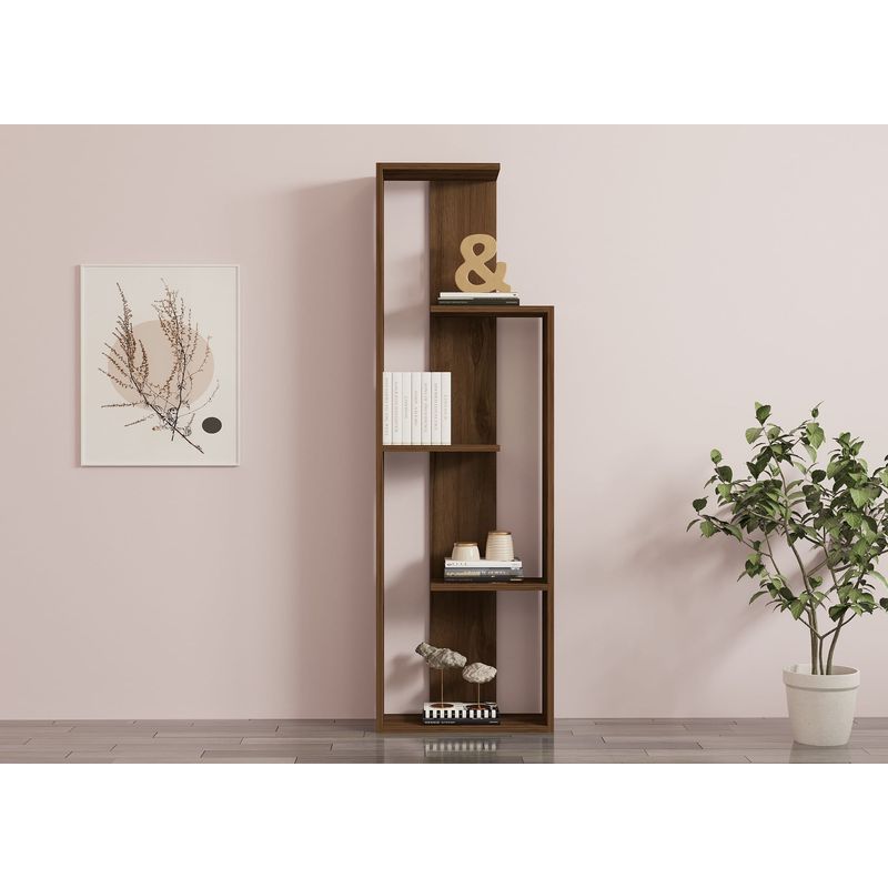 Casa si Gradina - Mobilier - Biblioteci si rafturi - Biblioteci - Biblioteca, Hanah Home, pal melaminat, nuc, 50x19,6x160 cm - Infinity.ro