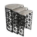 Casa si Gradina - Mobilier - Mese si birouri - Masute de cafea - Set masute cuib, Hanah Home, pal melaminat, alb, 46x33x62 cm - Infinity.ro