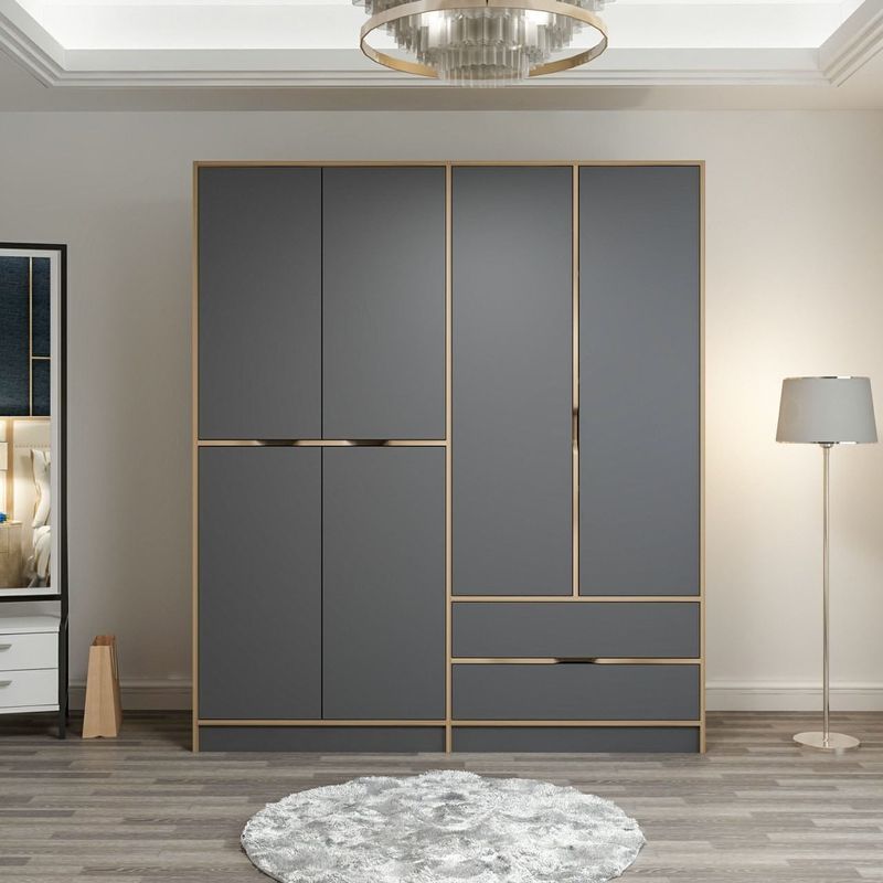 Casa si Gradina - Mobilier - Dulapuri si sifoniere - Dulapuri - Dulap, Hanah Home, pal melaminat, dore, 185x52x208 cm - Infinity.ro