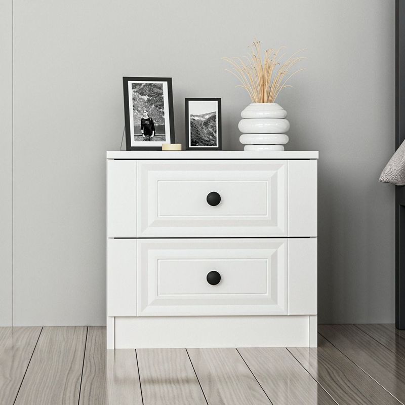 Casa si Gradina - Mobilier - Comode si corpuri - Noptiere - Noptiera, Hanah Home, panou de particule acoperit cu melamina, alb, 54x47x40 cm - Infinity.ro