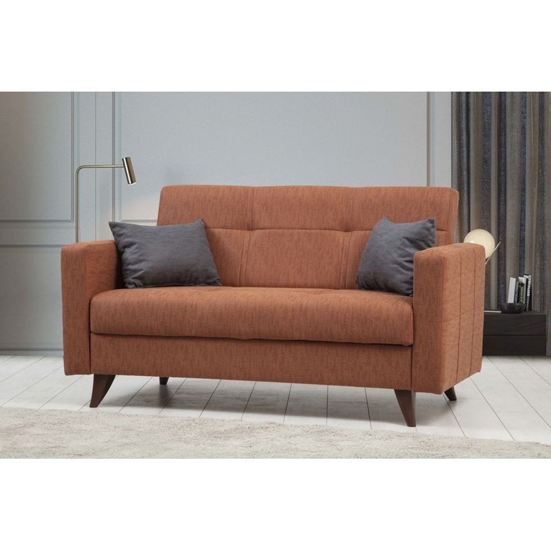 Casa si Gradina - Mobilier - Canapele si coltare - Canapele - Canapea extensibila 2 locuri, Atelier Del Sofa, cadru metal lemn, rosu tigla, 151x86x75 cm - Infinity.ro