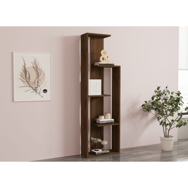 Casa si Gradina - Mobilier - Biblioteci si rafturi - Biblioteci - Biblioteca, Hanah Home, pal melaminat, nuc, 50x19,6x160 cm - Infinity.ro