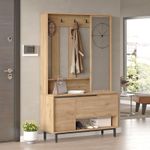Casa si Gradina - Mobilier - Organizare si depozitare - Cuiere - Cuier, Hanah Home, pal melaminat, nuc, 102.2x35.5x178.2 cm - Infinity.ro