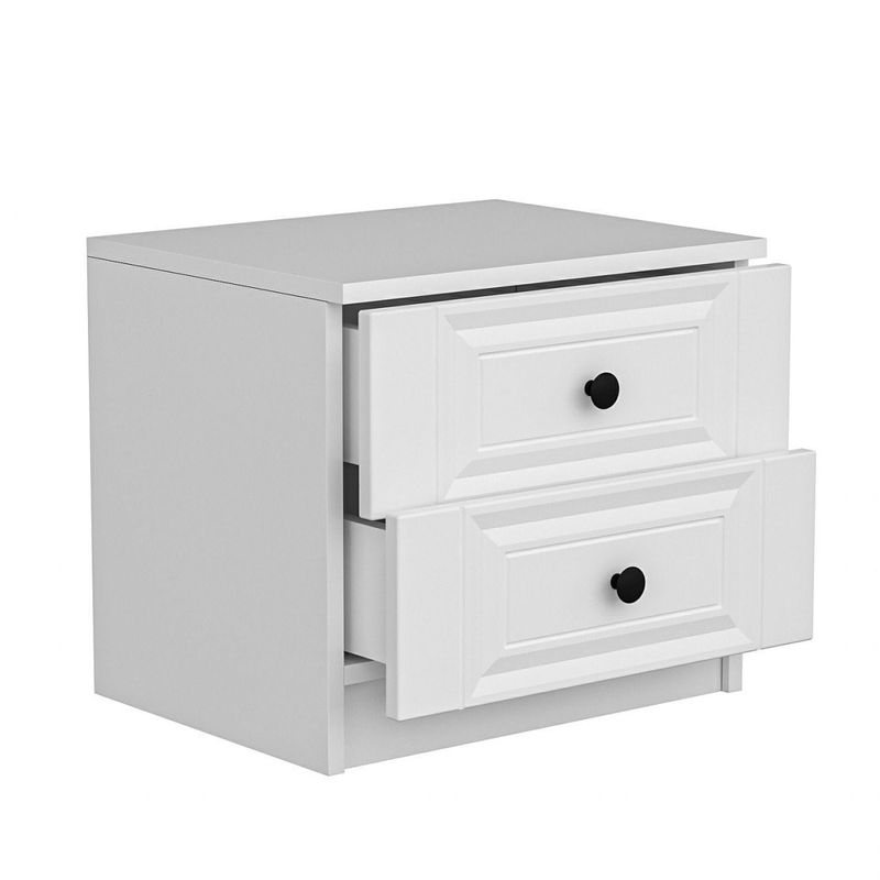 Casa si Gradina - Mobilier - Comode si corpuri - Noptiere - Noptiera, Hanah Home, panou de particule acoperit cu melamina, alb, 54x47x40 cm - Infinity.ro