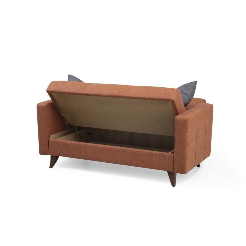 Casa si Gradina - Mobilier - Canapele si coltare - Canapele - Canapea extensibila 2 locuri, Atelier Del Sofa, cadru metal lemn, rosu tigla, 151x86x75 cm - Infinity.ro