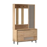 Casa si Gradina - Mobilier - Organizare si depozitare - Cuiere - Cuier, Hanah Home, pal melaminat, nuc, 102.2x35.5x178.2 cm - Infinity.ro