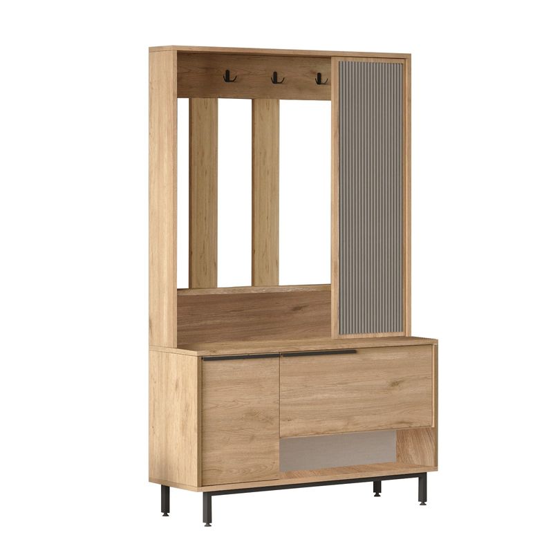 Casa si Gradina - Mobilier - Organizare si depozitare - Cuiere - Cuier, Hanah Home, pal melaminat, nuc, 102.2x35.5x178.2 cm - Infinity.ro