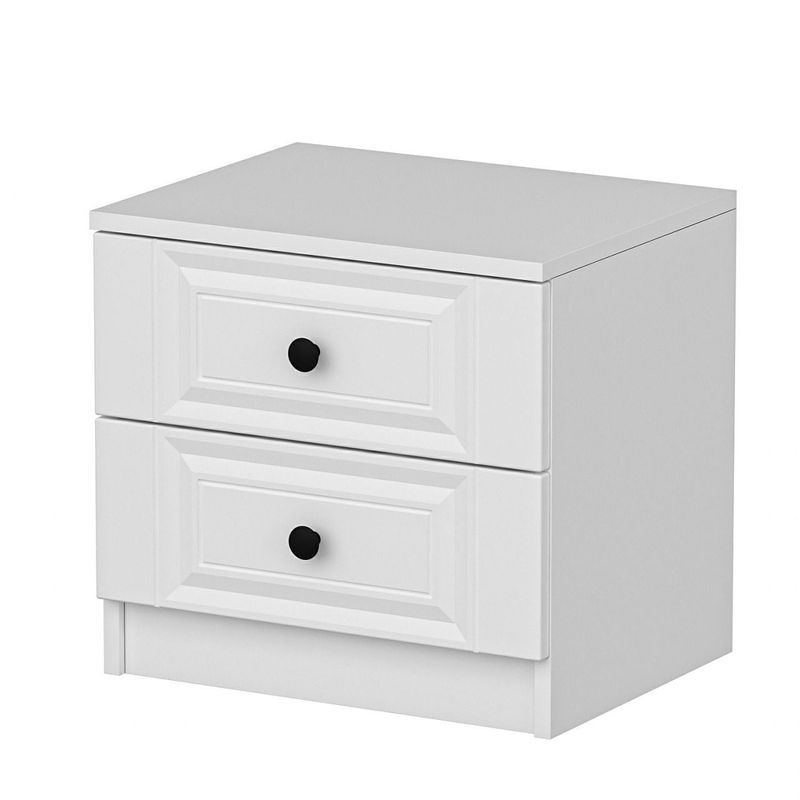 Casa si Gradina - Mobilier - Comode si corpuri - Noptiere - Noptiera, Hanah Home, panou de particule acoperit cu melamina, alb, 54x47x40 cm - Infinity.ro