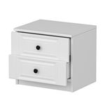 Casa si Gradina - Mobilier - Comode si corpuri - Noptiere - Noptiera, Hanah Home, panou de particule acoperit cu melamina, alb, 54x47x40 cm - Infinity.ro