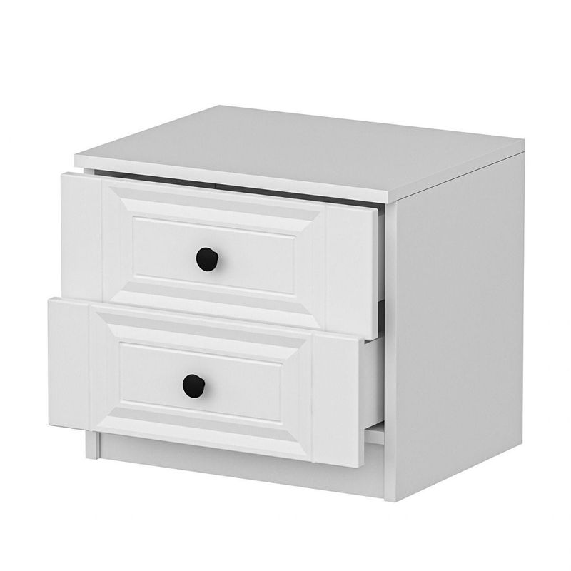 Casa si Gradina - Mobilier - Comode si corpuri - Noptiere - Noptiera, Hanah Home, panou de particule acoperit cu melamina, alb, 54x47x40 cm - Infinity.ro