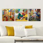 Casa si Gradina - Decoratiuni - Tablouri - Tablou decorativ, Wallxpert, panza, multicolor, 30x90 cm, set 3 piese, 564RMY1174 - Infinity.ro