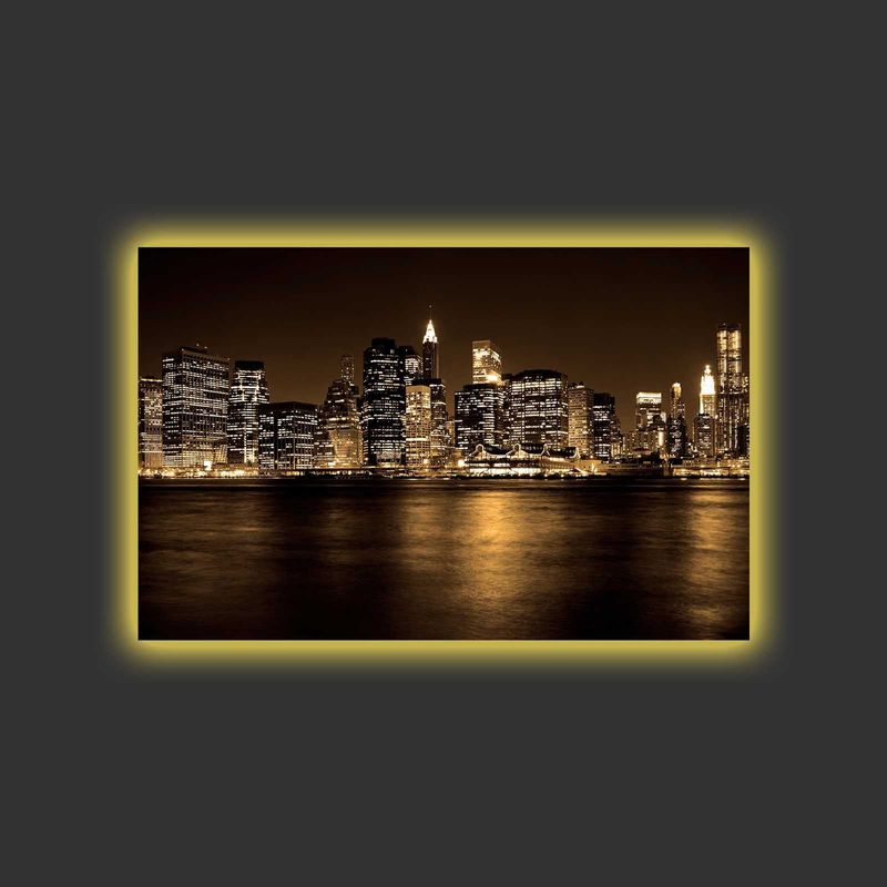 Casa si Gradina - Electrice - Tablouri electrice si accesorii - Tablou decorativ cu led, Wallxpert, panza piele de caprioara, multicolor, 45x70 cm, 254LED4574 - Infinity.ro