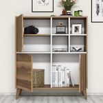 Casa si Gradina - Mobilier - Dulapuri si sifoniere - Dulapuri - Dulap multifunctional, Hanah Home, panou aglomerat melaminat, nuc si alb, 100x115x30 cm - Infinity.ro