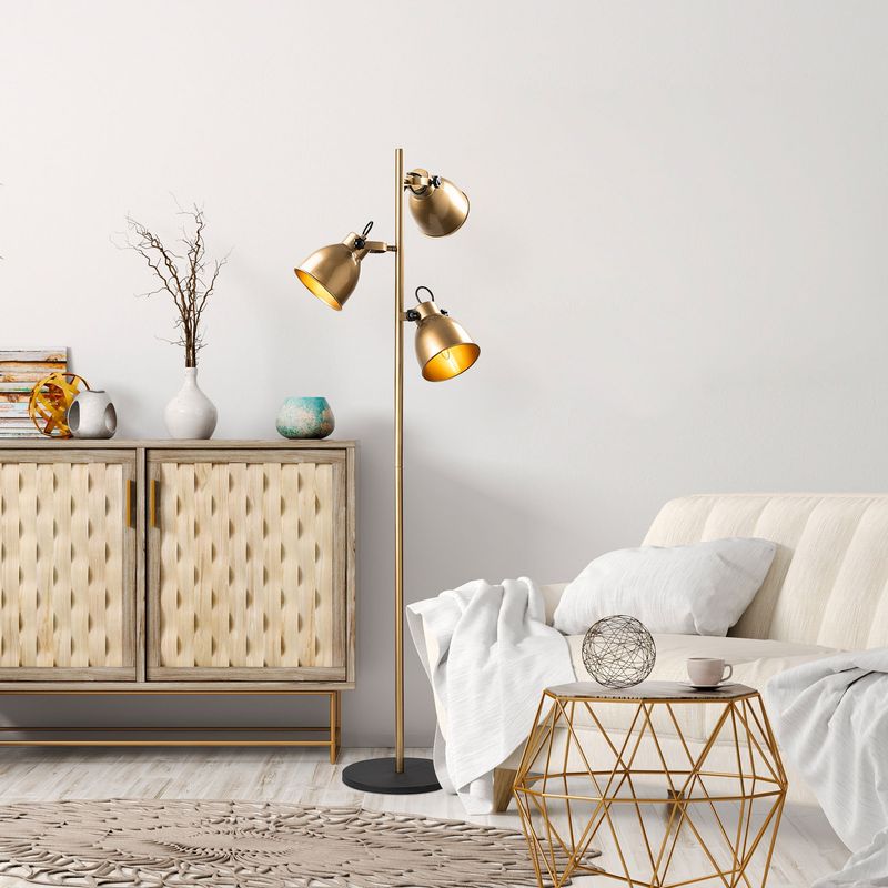 Casa si Gradina - Corpuri si surse de iluminat - Veioze si lampi - Lampadare - Lampadar, Opviq, metal, auriu, 37x37x162 cm - Infinity.ro