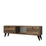 Casa si Gradina - Mobilier - Comode si corpuri - Console - Suport tv, Hanah Home, pal melaminat, nuc si negru, 138x42.6x29.5 cm - Infinity.ro