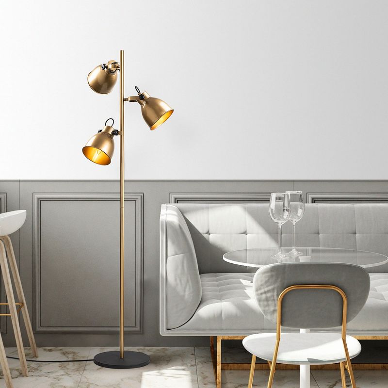 Casa si Gradina - Corpuri si surse de iluminat - Veioze si lampi - Lampadare - Lampadar, Opviq, metal, auriu, 37x37x162 cm - Infinity.ro