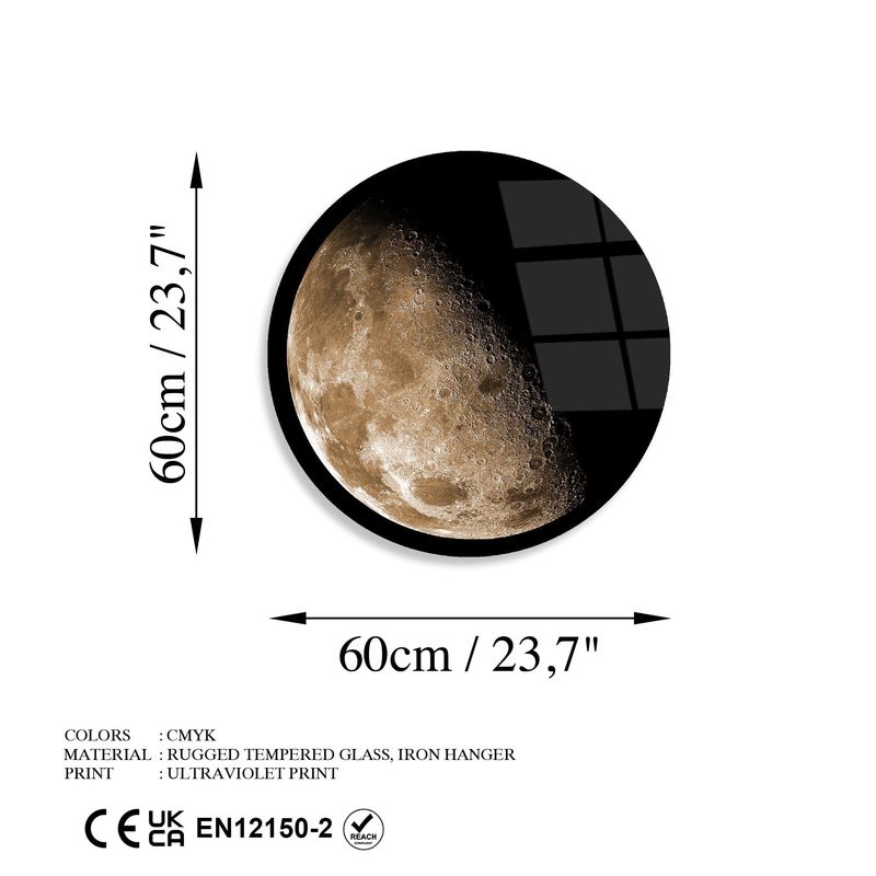 Casa si Gradina - Decoratiuni - Tablouri - Tablou decorativ, Wallxpert, sticla calita, multicolor, diametru 60 cm, 123BZM2621 - Infinity.ro