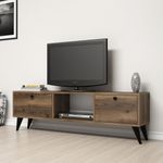 Casa si Gradina - Mobilier - Comode si corpuri - Console - Suport tv, Hanah Home, pal melaminat, nuc si negru, 138x42.6x29.5 cm - Infinity.ro