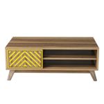 Casa si Gradina - Mobilier - Mese si birouri - Masute de cafea - Masuta de cafea, Hanah Home, pal melaminat, nuc si galben, 105x60x38.2 cm, 845HCT2841 - Infinity.ro