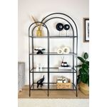 Casa si Gradina - Mobilier - Biblioteci si rafturi - Biblioteci - Biblioteca, Hanah Home, sticla securizata si metal, negru si transparent, 100x175x30 cm - Infinity.ro