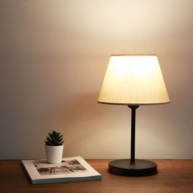 Casa si Gradina - Corpuri si surse de iluminat - Veioze si lampi - Veioze - Veioza, Opviq, metal, bej si negru, 36 cm - Infinity.ro