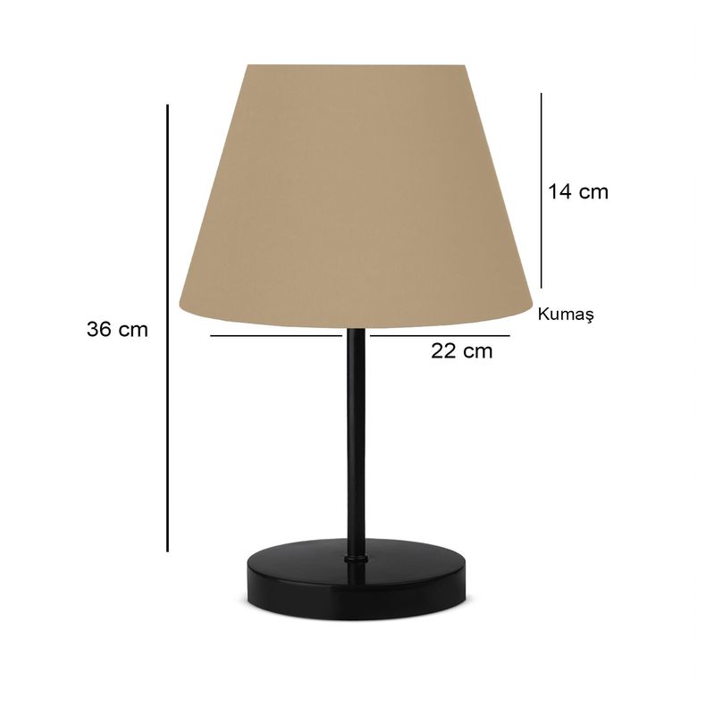 Casa si Gradina - Corpuri si surse de iluminat - Veioze si lampi - Veioze - Veioza, Opviq, metal, bej si negru, 36 cm - Infinity.ro