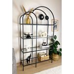 Casa si Gradina - Mobilier - Biblioteci si rafturi - Biblioteci - Biblioteca, Hanah Home, sticla securizata si metal, negru si transparent, 100x175x30 cm - Infinity.ro