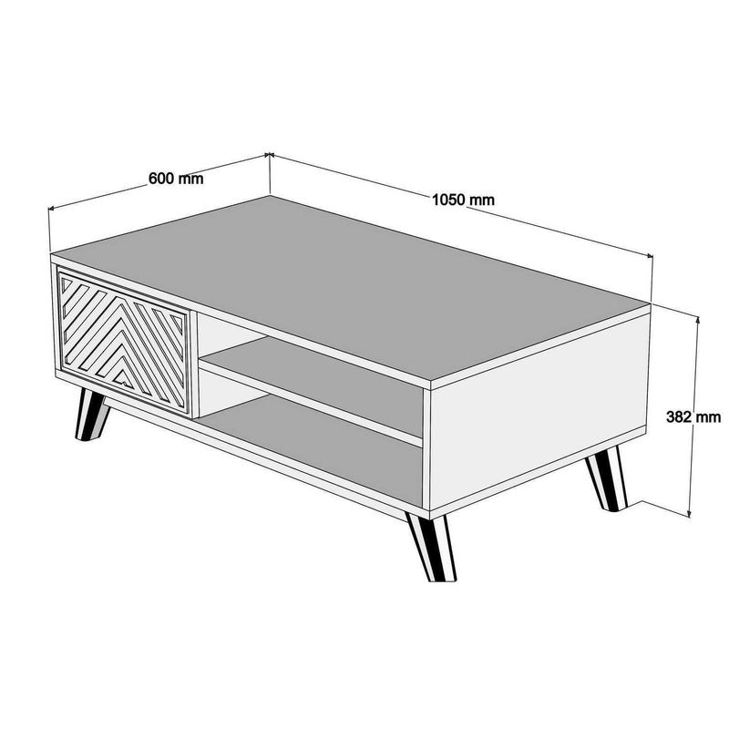 Casa si Gradina - Mobilier - Mese si birouri - Masute de cafea - Masuta de cafea, Hanah Home, pal melaminat, nuc si galben, 105x60x38.2 cm, 845HCT2841 - Infinity.ro