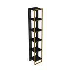 Casa si Gradina - Mobilier - Biblioteci si rafturi - Biblioteci - Biblioteca, Hanah Home, pal melaminat, auriu si negru, 32.2x31.3x178.5 cm - Infinity.ro