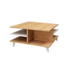 Casa si Gradina - Mobilier - Mese si birouri - Masute de cafea - Masuta de cafea, Hanah Home, pal melaminat, stejar si alb, 80x80x40 cm, 811MDD2805 - Infinity.ro