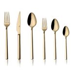 Casa si Gradina - Bucatarie si vesela - Vesela si tacamuri - Tacamuri si seturi - Set tacamuri 36 piese, Hermia, otel inoxidabil, auriu, 294HRO1143 - Infinity.ro