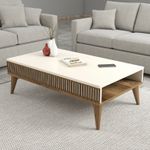 Casa si Gradina - Mobilier - Mese si birouri - Masute de cafea - Masuta de cafea, Hanah Home, pal melaminat, nuc si crem, 105x60x34.6 cm, 845HCT2887 - Infinity.ro
