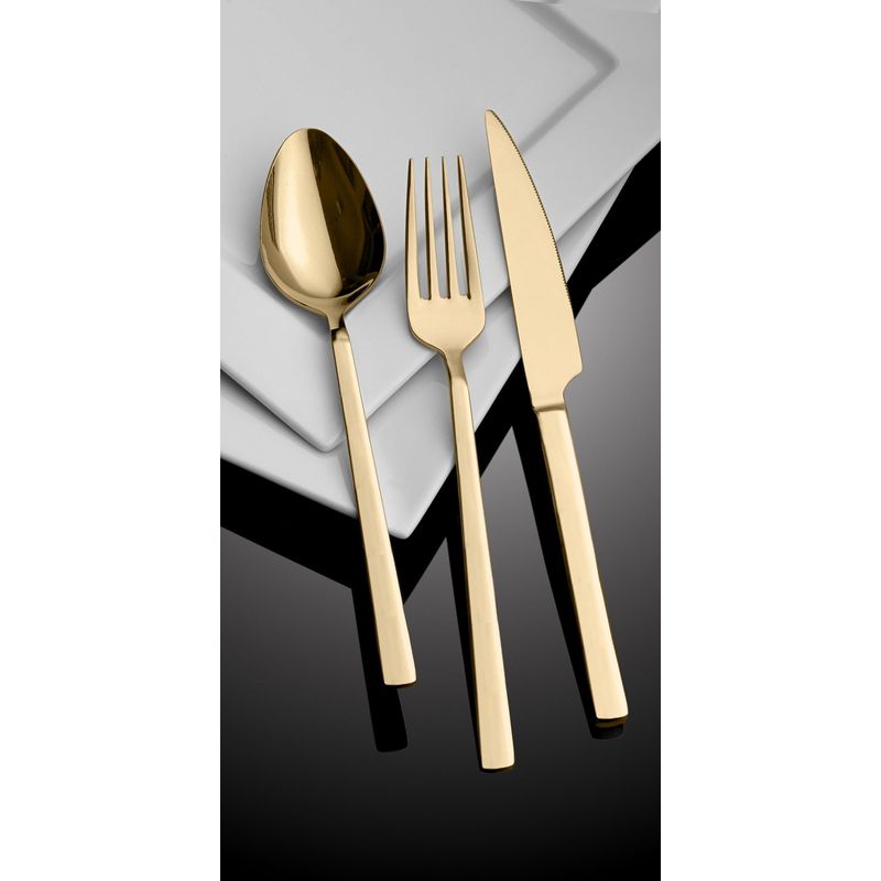 Casa si Gradina - Bucatarie si vesela - Vesela si tacamuri - Tacamuri si seturi - Set tacamuri 36 piese, Hermia, otel inoxidabil, auriu, 294HRO1143 - Infinity.ro