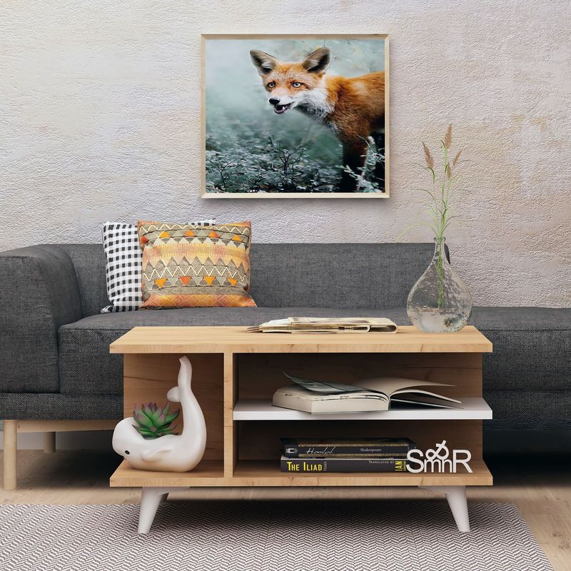 Casa si Gradina - Mobilier - Mese si birouri - Masute de cafea - Masuta de cafea, Hanah Home, pal melaminat, stejar si alb, 80x80x40 cm, 811MDD2805 - Infinity.ro
