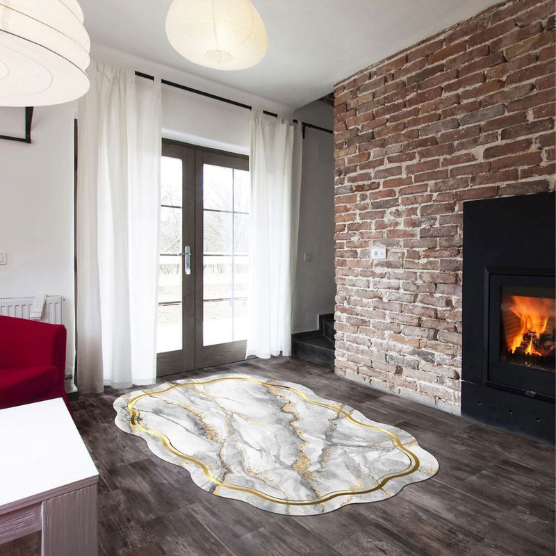 Casa si Gradina - Textile si covoare - Covoare - Covorase intrare - Covoras de intrare, Conceptum Hypnose, gri, 80x150 cm, 100% poliester, antiderapant, 905ANR1707 - Infinity.ro