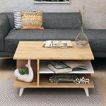 Casa si Gradina - Mobilier - Mese si birouri - Masute de cafea - Masuta de cafea, Hanah Home, pal melaminat, stejar si alb, 80x80x40 cm, 811MDD2805 - Infinity.ro