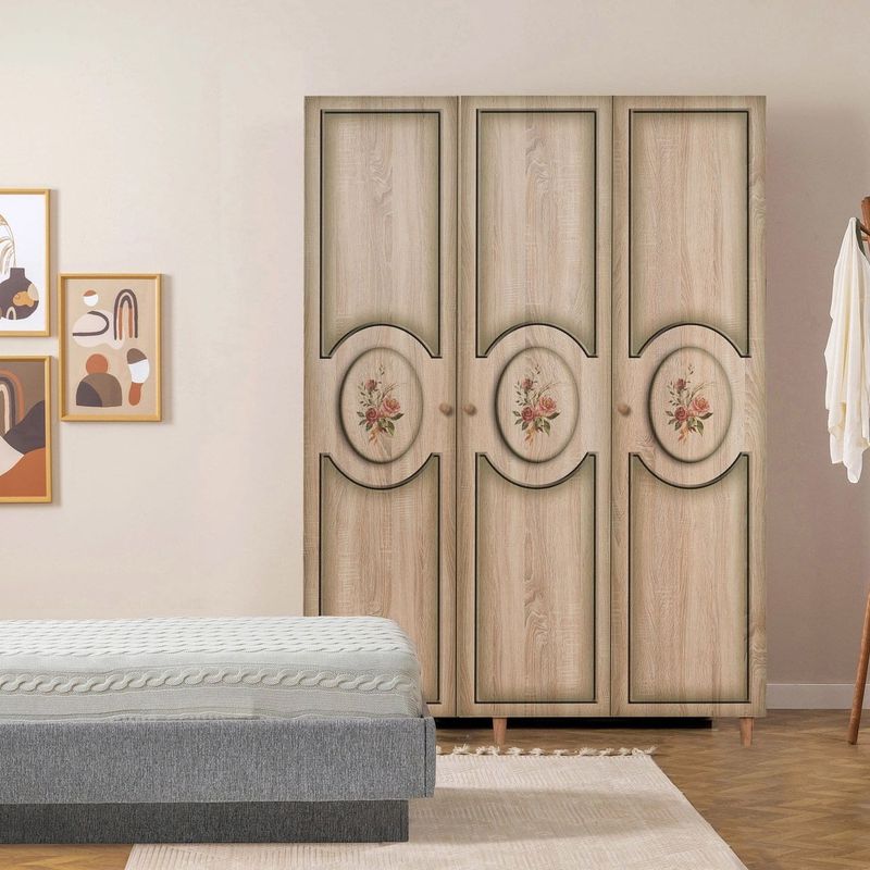 Casa si Gradina - Mobilier - Dulapuri si sifoniere - Sifoniere - Sifonier, Hanah Home, pal melaminat, stejar sonoma, 135x52x192 cm, 863SPH4215 - Infinity.ro