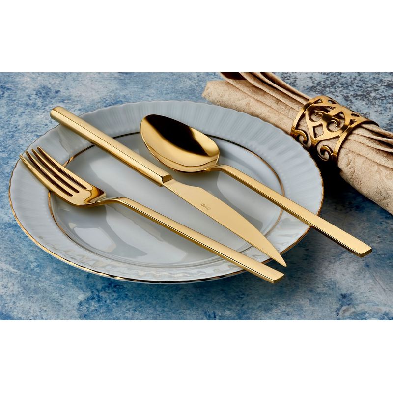 Casa si Gradina - Bucatarie si vesela - Vesela si tacamuri - Tacamuri si seturi - Set tacamuri 36 piese, Hermia, otel inoxidabil, auriu, 294HRO1143 - Infinity.ro