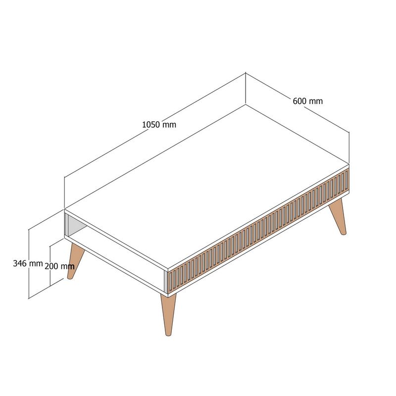Casa si Gradina - Mobilier - Mese si birouri - Masute de cafea - Masuta de cafea, Hanah Home, pal melaminat, nuc si crem, 105x60x34.6 cm, 845HCT2887 - Infinity.ro