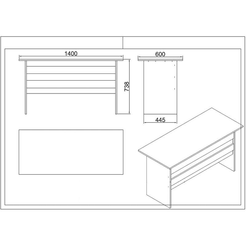Casa si Gradina - Mobilier - Mese si birouri - Birouri - Set mobilier birou, Hanah Home, pal melaminat, stejar si negru, 956LCS3406 - Infinity.ro
